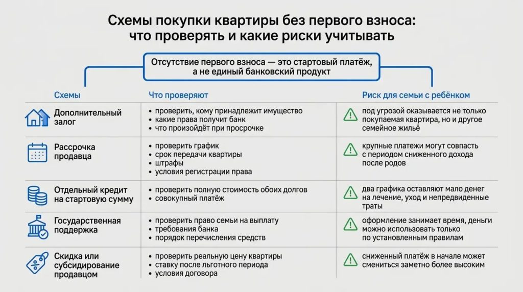 Схемы покупки квартиры без первого взноса